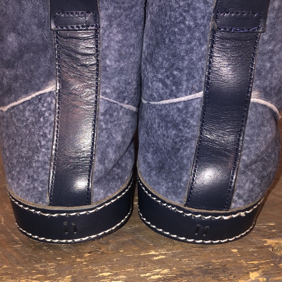 Ross & Snow Gemma Shearling  Stonewashed suede leather bootie slippers - Picture 3 of 16